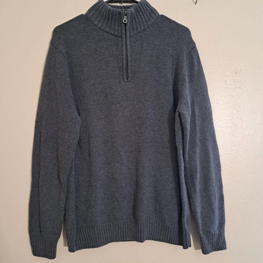 Croft & Barrow Men’s L charcoal gray quarter-zip pullover sweater
